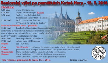 Seniorský výlet za památkami Kutné Hory Seniorský výlet za památkami Kutné Hory
